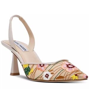 Steve Madden Tan Floral Slingback Heels